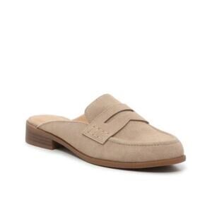 Crown Vintage Naliana Taupe Round Toe Penny Loafer Mule Slip On Size 8 NWOT